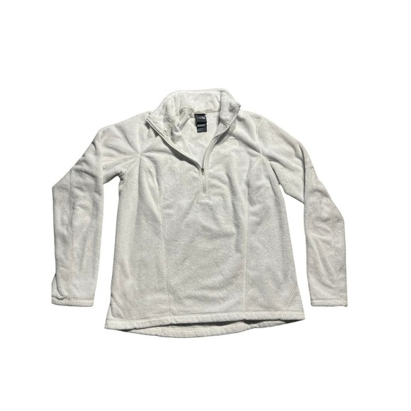 The North Face women's fleece 1/4 zip white pullover. Medium. Outdoors. Logo - Picture 1 of 5